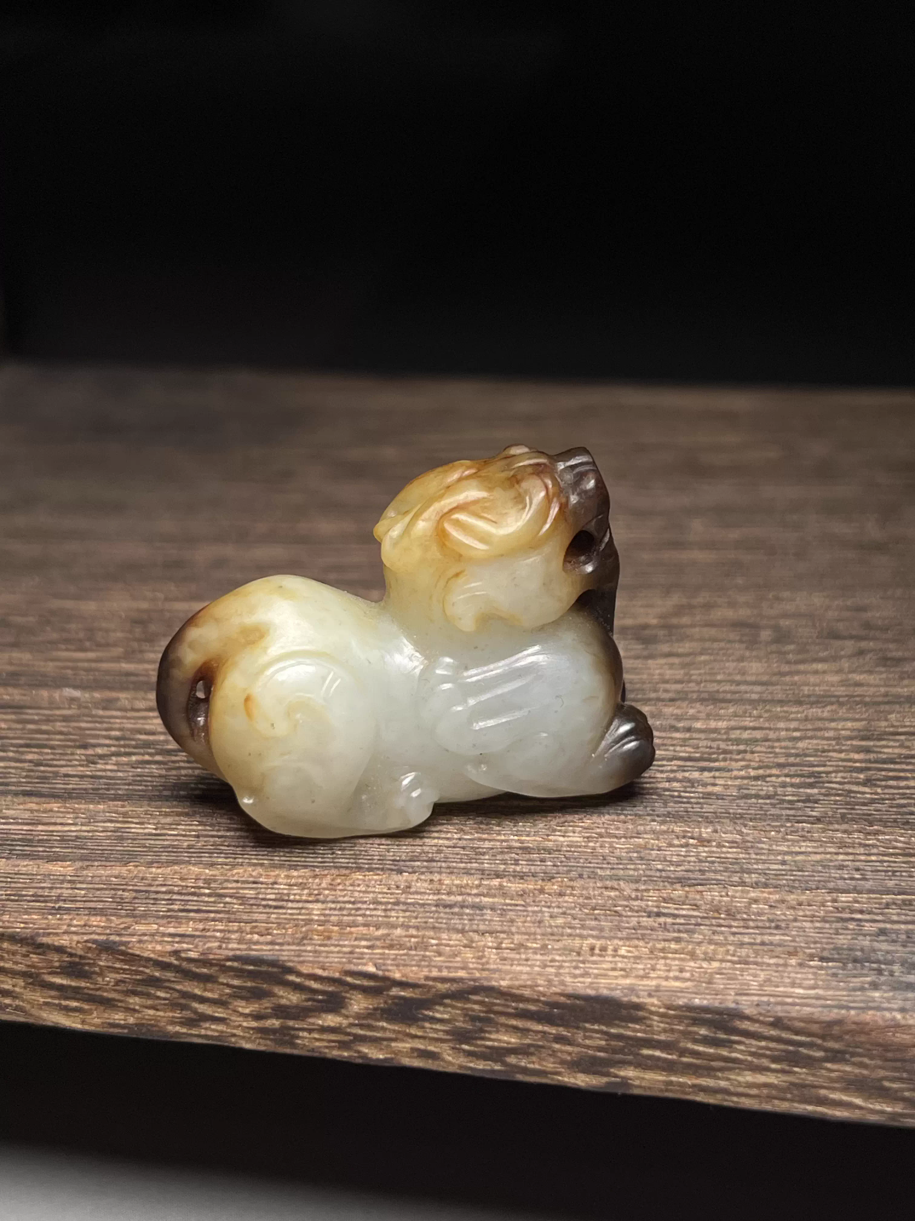 古玉老玉和田玉汉代东汉螭龙玉韘佩鸡心佩挂件古董古玩玉器收藏