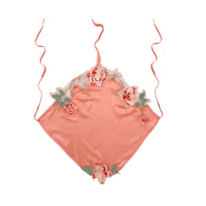 
Bimeini women summer palace style embroidery artistic sexy bellyband silk strap red pajamas retro tenderness