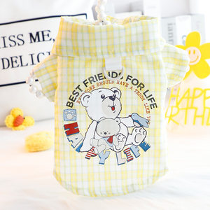 
Dog clothes spring and summer thin cat cute printed shirt cotton soft traction