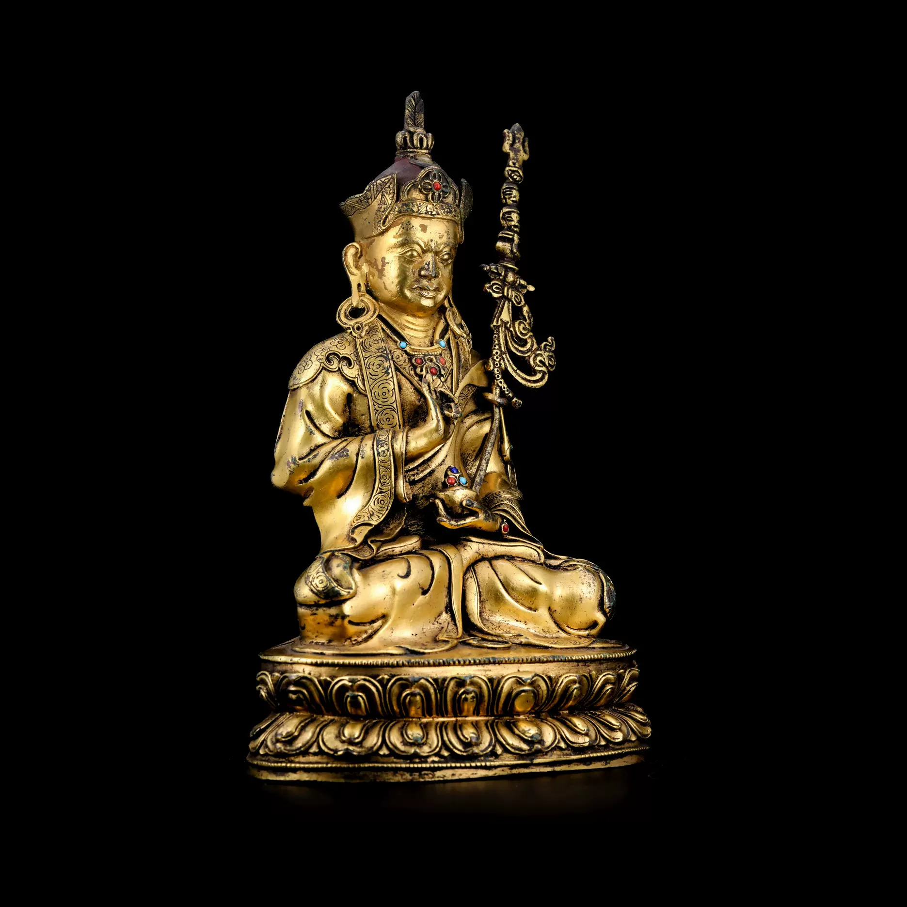 【12月スーパーSALE 15%OFF】 仏像 仏教美術 チベット 銅仏座像 佛 時代品 骨董品 銅製 置物 彫刻・オブジェ