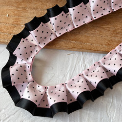 High-End Double-Layer Polka Dot Pleated Lace Trim Accessories Handmade DIY Materials Ribbon Hair Accessories Card Holder Decoration