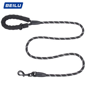 
Dog leash dog chain black dog leash small and medium size universal nylon reflective round rope explosion-proof pet supplies