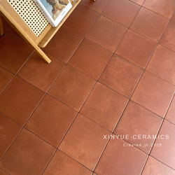 Foshan Retro Clay Red Bathroom Tiles Antique Tiles Kitchen Balcony All-Ceramic Small Square Tiles Guesthouse Floor Tiles