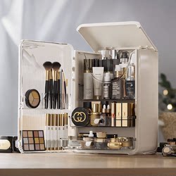 Cosmetic Storage Box 2025 Desktop Large-Capacity Storage Box Dust-Proof Lipstick Skincare Influencer Storage Rack