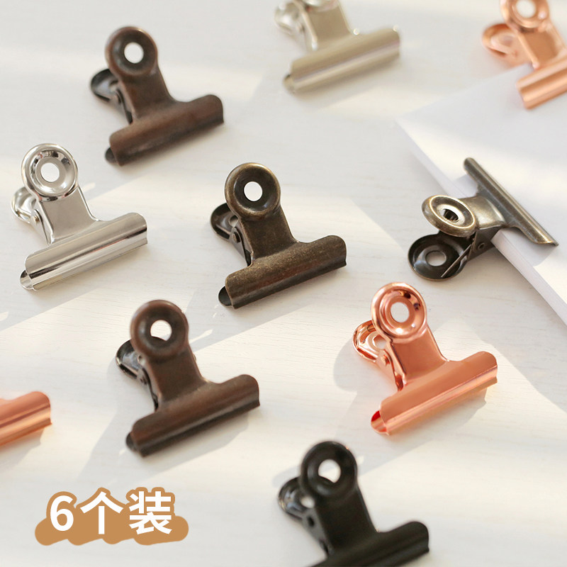레트로 금속 클립 파일 보관 빌 클립 씰링 빌 노트 클립 롱 테일 클립 시험지 원형 철 클립-