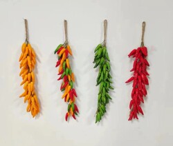Highly Realistic Red Pepper Skewers Fruit and Vegetable Model, Fake Pepper Hanging String Decorations for Restaurants and Rural Homestays