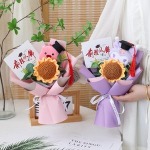 
Graduation gift finished knitted flower yarn flower sunflower finished cartoon Kulomi bouquet kindergarten gift flowers