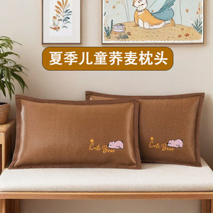 
Summer children's pillow buckwheat shell pillow core breathable anti-sweating kindergarten nap ice silk rattan student mat pillow