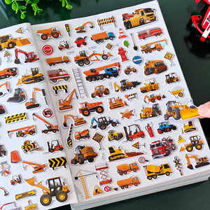 Engineering car sticker car sticker book Children 0 to 3 -year -old baby transportation paste painting 4 little boy toys 6 6
