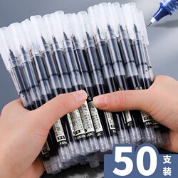 High-Capacity, Quick-Drying Rollerball Pen with Needle Tip, Ink Control, 0.5mm Black Gel Pen for Students
