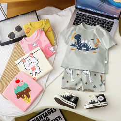 Boys' thin short-sleeved suit pure cotton
