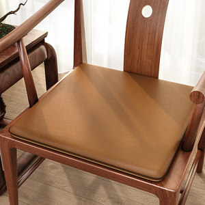 Taishi chair cushion solid wood dining chair tea chair cushion Chinese sofa chair cushion leather waterproof fart cushion mahogany chair

