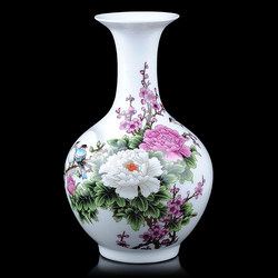Jingdezhen Small Vase Ceramic Ornament Living Room Flower Arrangement Modern Minimalist Home Dried Flower Decoration Porcelain Vase