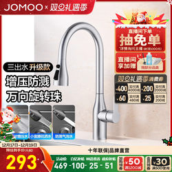 Jomoo Official Flagship Store Bathroom Faucet Pull-Out Kitchen Hot and Cold Sink Rotating Splash-Proof Dishwashing Basin