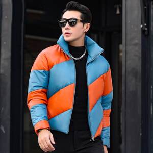 
Genuine leather top layer sheepskin down jacket stand collar short youth leather jacket winter thickened jacket