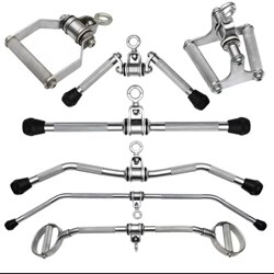 Gym High Pulley Rack Handle Strength Equipment Electroplated Knurled Rotatable Pull Rod Back Pull Handle