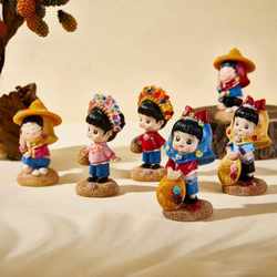 Quanzhou Cultural and Creative Tourism Souvenirs, Gifts for Friends, Small Figurines, Hairpin Flower Girl Blessing Ornaments, Cute Desktop Ornaments