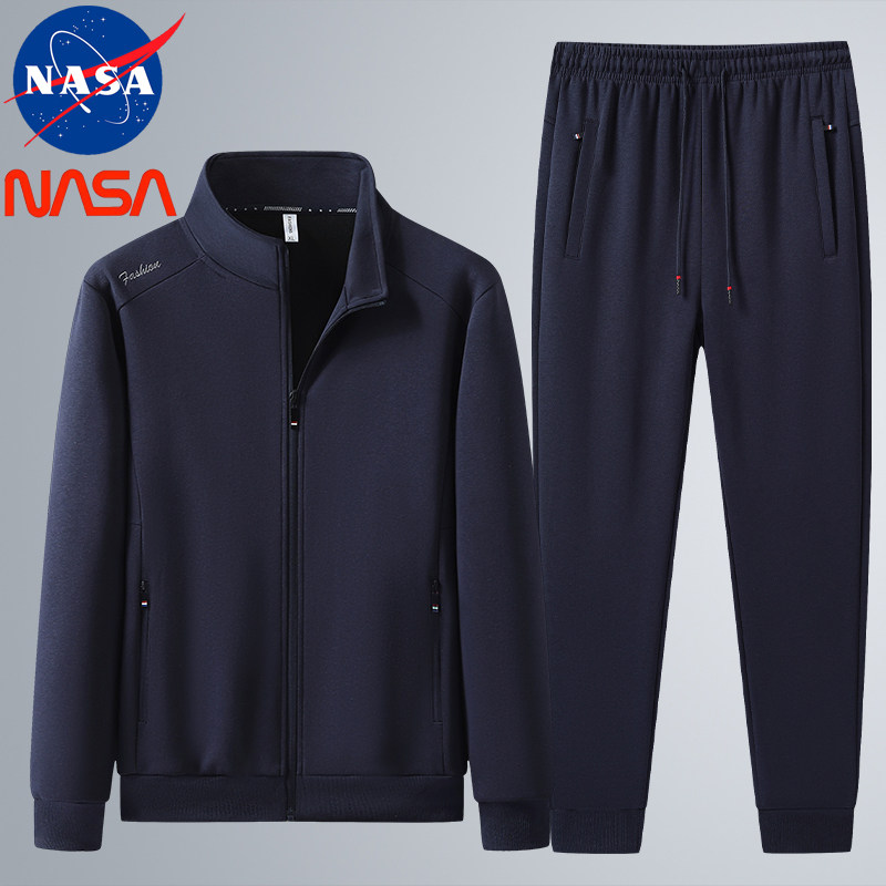 Совместный бренд NASA 2026 — новый спортивный костюм, мужской осенний повседневный кардиган, весенне-осенний комплект для бега