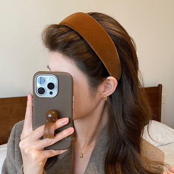 
Retro velvet thickened wide-brimmed headband for women in autumn and winter