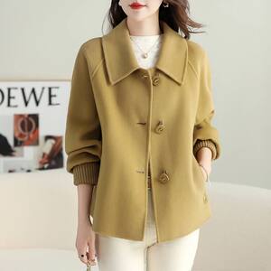 Double -sided velvet coat ladies autumn and winter hair coat high -end fashion versatile small short double -sided woors tide