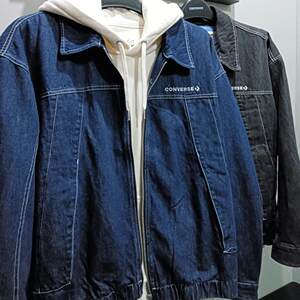 
Genuine Converse men's and women's versatile zipper denim jacket 10027962-A01-A02