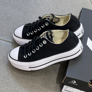 正品converse匡威 allstar lift黑色厚底增高低帮帆布鞋 560250C