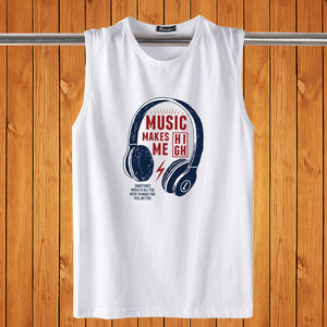 Summer vest men's sleeveless T -shirts round neck cotton skirt jerllerson sports shirts, bottoming tide men's fitness top