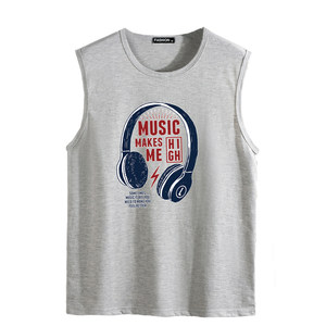
Summer round neck men's sleeveless vest t-shirt large size pure cotton loose casual versatile wide shoulder boys' vest top