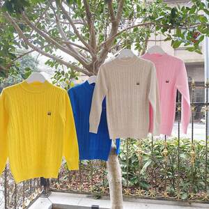 
Bedoha children's knitted sweater solid color spring and autumn slim long-sleeved boys and girls long-sleeved sweater casual pullover sweater