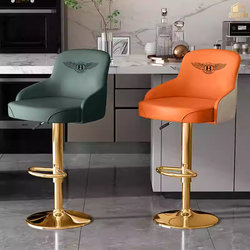 Bar Stool Bentley Front Desk Chair Adjustable Swivel High Stool Home Island Chair Light Luxury Billiard Hall Chair with Backrest Swivel Chair