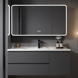 New Minimalist Style Bathroom Cabinet with Integrated Ceramic Washbasin, Bathroom Sink Cabinet Combination, Washbasin and Handwashing Station