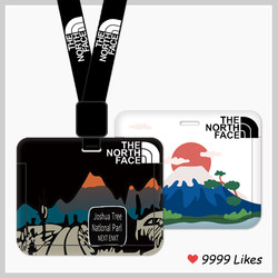 Trendy Personalized Brand Work Id Card Holder, Horizontal Style Id Card Holder with Retractable Semi-Transparent Lanyard for Employee Cards