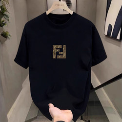 2025 Summer New 100% Pure Cotton Men's T-Shirt Printed Class Uniform Versatile Thin Half-Sleeve Trendy Couple Short-Sleeve Group Uniform