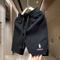 Baojia Summer New Men's Quick-Drying Shorts Embroidered American-Style Mid-Length Shorts Couple Beach Shorts Casual Men's Five-Point Shorts