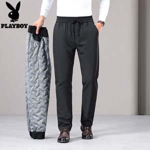 
Playboy Down Pants Winter Men's Plus Velvet Thickened Winter Pants Dad Winter Outerwear Casual Long Pants Men