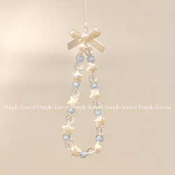Original by Purple Forest Silver Bow Star Blue Pop Phone Chain Cdd Polaroid Lanyard