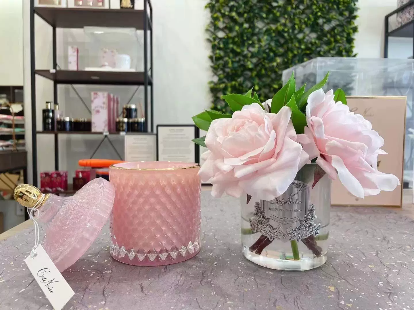 Cote Noire英国粉玫瑰仿真花精油香薰持久限量