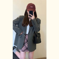 High-End Design Gray Suit Jacket For Women