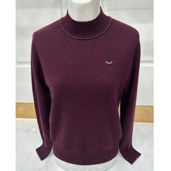 Sweater Female Autumn and Winter Mom Momsurma High -end Brand Cashmere Sweet Cashmere
