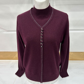 Mom's cardigan red sweater middle-aged and elderly fashion women's clothing