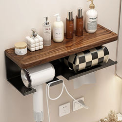 Bathroom storage rack hair dryer wall-mounted bracket