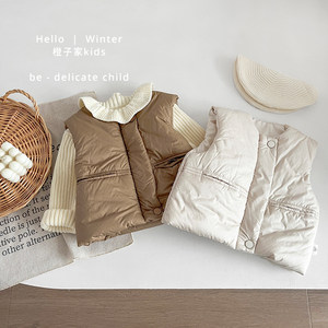 
Boys winter cotton vest fashionable baby girl casual thickened vest vest baby warm outside wear horse clip