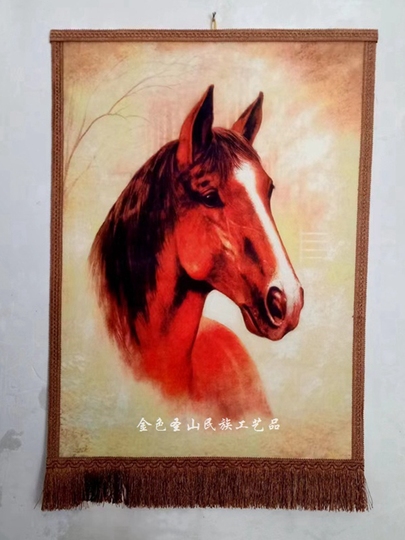 モンゴルフェルト チンギスハーンの絵画 - ウールフェルトの壁飾り