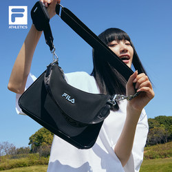 Shoulder Bag | Fila Official Retro Sports Women's Bag, Underarm Bag, Casual Crossbody Bag, Shoulder Bag, Black Dual-Use