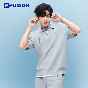 
Zhang Hao's same FILA FUSION trendy brand men's knitted shirt 2026 summer new short-sleeved lapel top