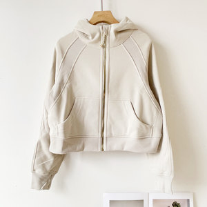 
Scuba women's super loose zipper hoodie velvet thickened short casual sports sweatshirt jacket