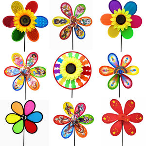 
Colorful small windmill cartoon children's toy street stall school gift purchase sunflower sun flower handheld windmill