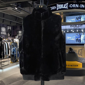 
Autumn and winter stand-up collar vest Korean style men's mink vest thickened short stand-up collar plush jacket men's horse clip