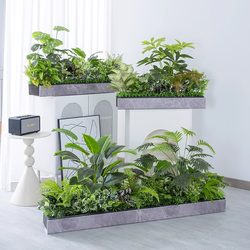Simulated Green Plant Landscaping Combination Arrangement Tropical Plant Partition Flower Trough Flower Box Artificial Flowers Indoor Landscape Decoration
