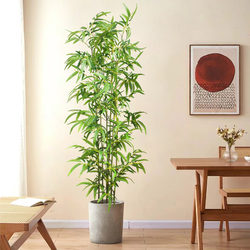 Simulated Bamboo Indoor Decoration, Fake Bamboo Partition Screen, Wall Decoration, Outdoor Decoration, Bamboo Potted Plants, Dense Green Plants
